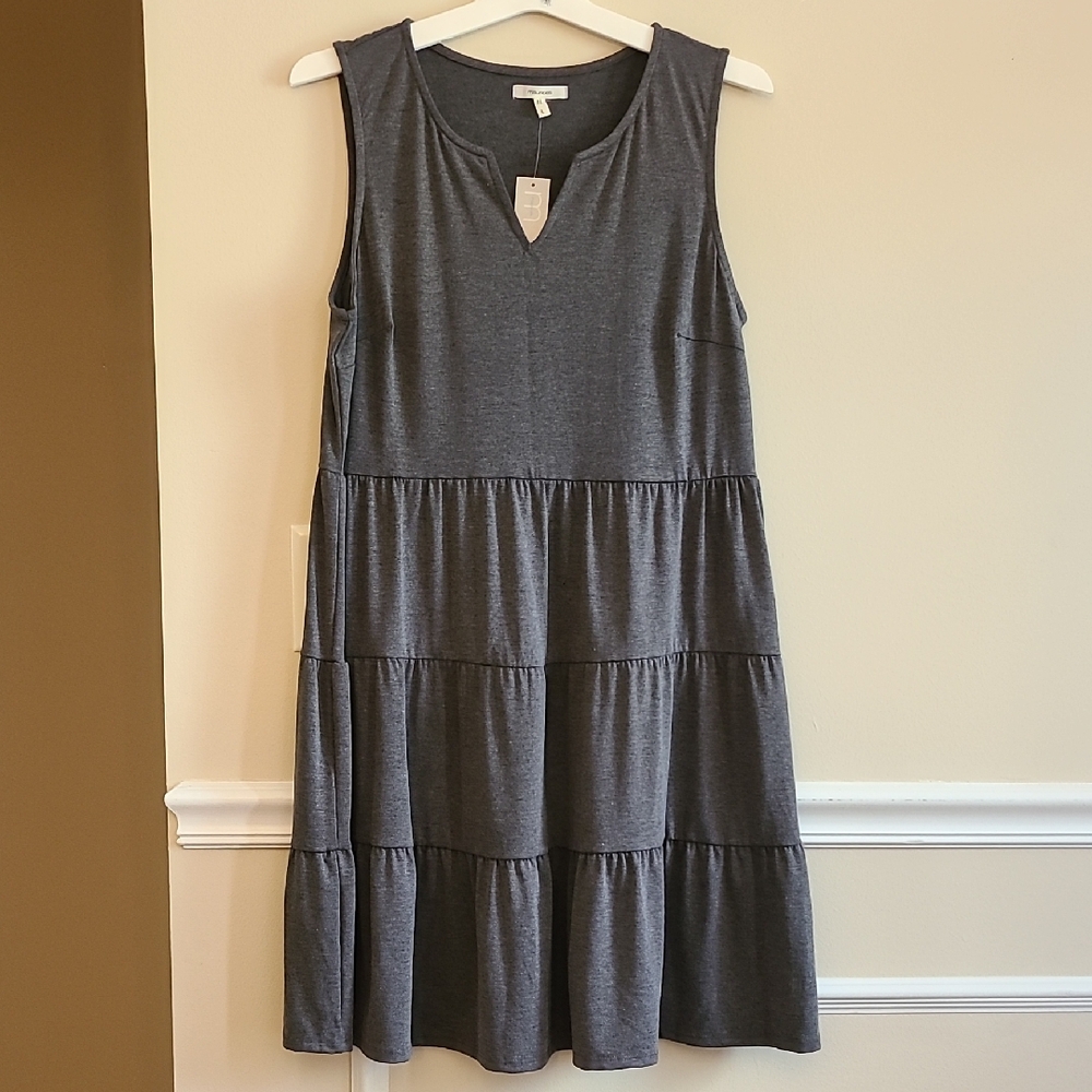 Maurices Charcoal Tiered Midi Dress